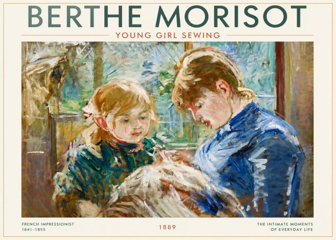 Berthe Morisot Young Girl Sewing No3 - Affiche