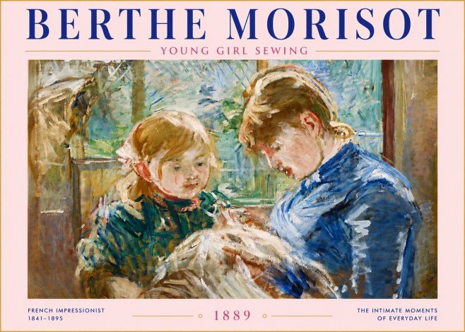 Berthe Morisot Young Girl Sewing No5 - Affiche