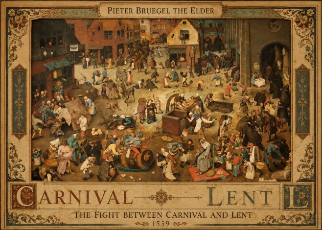 Pieter Bruegel The Fight Between Carnival and Lent III No3 - Affiche