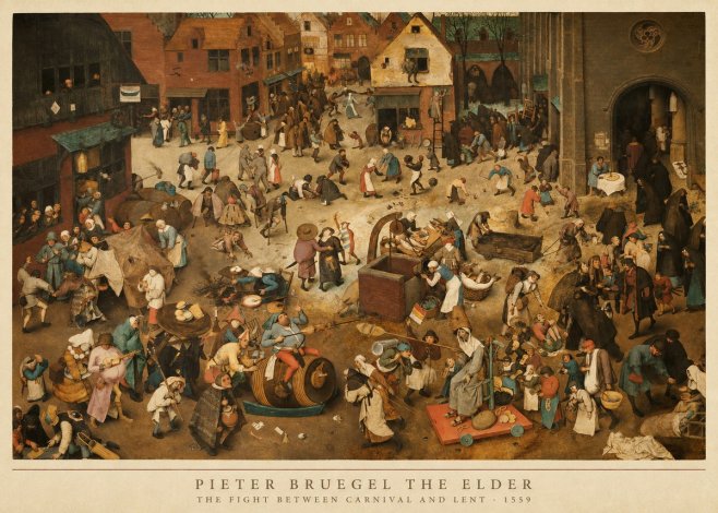 Pieter Bruegel The Fight Between Carnival and Lent III No5 - Affiche