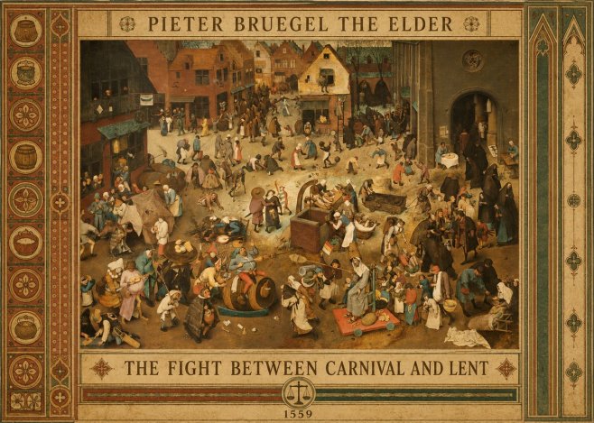 Pieter Bruegel The Fight Between Carnival and Lent III No6 - Affiche