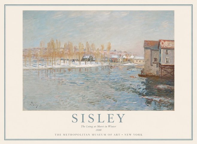 Sisley The Loing at Moret in Winter No1 - Affiche
