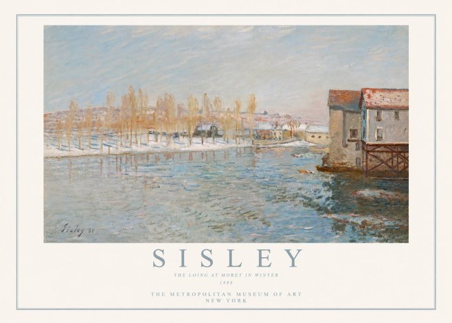 Sisley The Loing at Moret in Winter No3 - Affiche