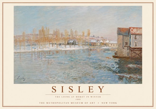 Sisley The Loing at Moret in Winter No5 - Affiche