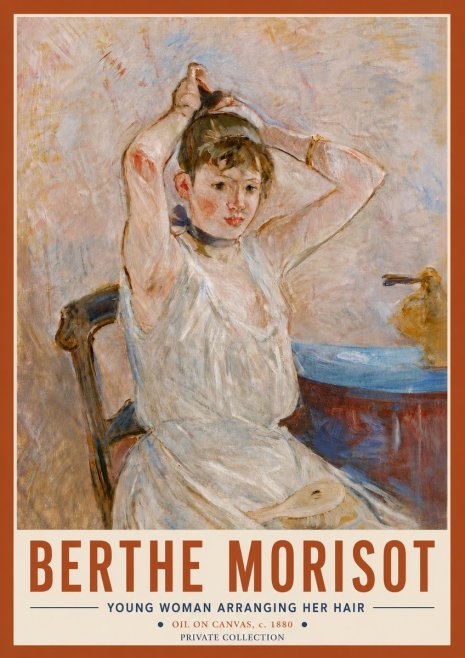 Berthe Morisot Young Woman Arranging Her Hair No4 - Affiche