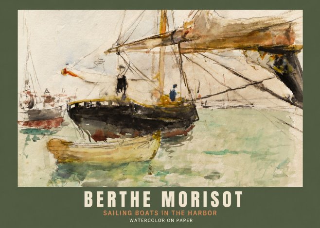 Berthe Morisot Sailing Boats in the Harbor No2 - Affiche