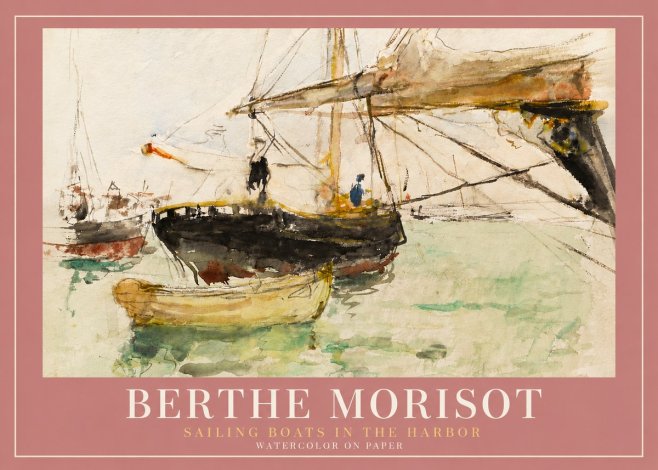 Berthe Morisot Sailing Boats in the Harbor No5 - Affiche