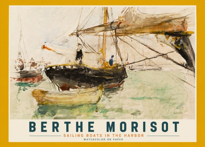 Berthe Morisot Sailing Boats in the Harbor No6 - Affiche