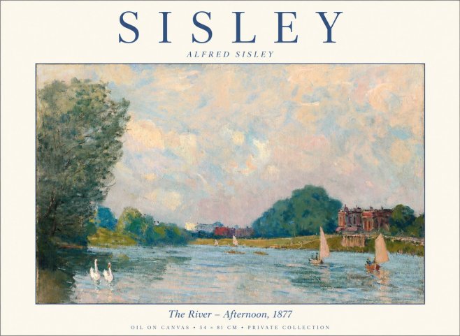 Sisley The River – Afternoon, 1877 No1 - Affiche