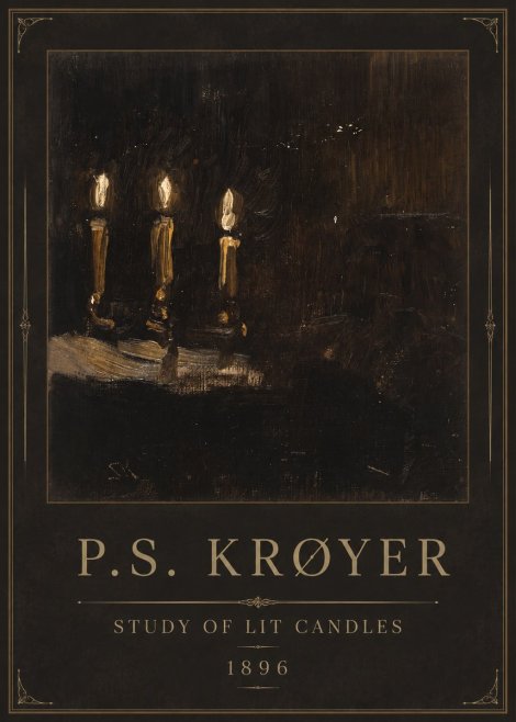 P.S. Krøyer Study of Lit Candles No1 - Affiche
