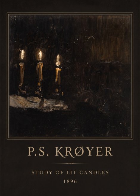 P.S. Krøyer Study of Lit Candles No4 - Affiche