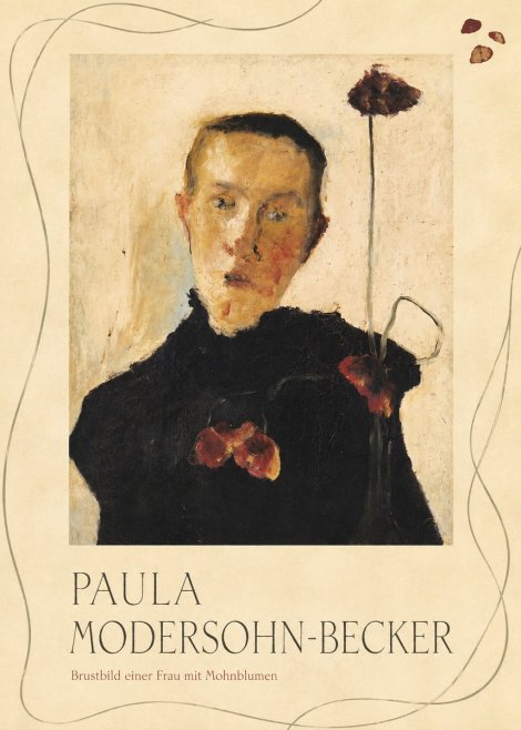 Paula Modersohn-Becker Brustbild Einer Frau Mit Mohnblumen No3 - Affiche