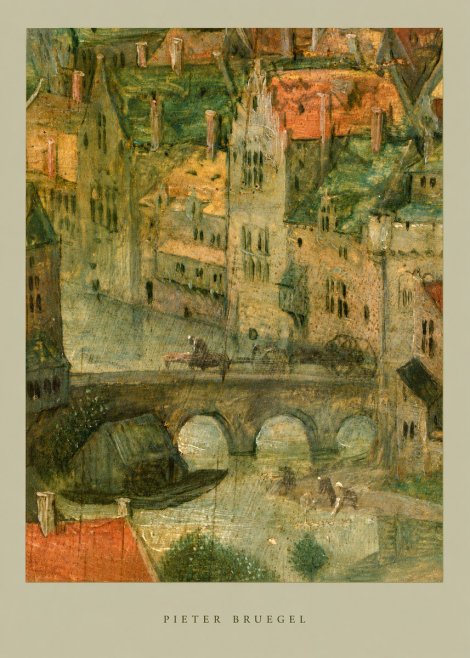 Pieter Bruegel Cityscape with Bridge No6 - Affiche