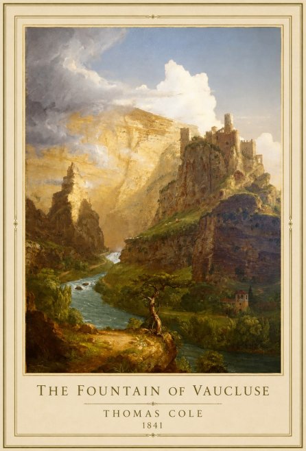 Thomas Cole The Fountain of Vaucluse I No1 - Affiche