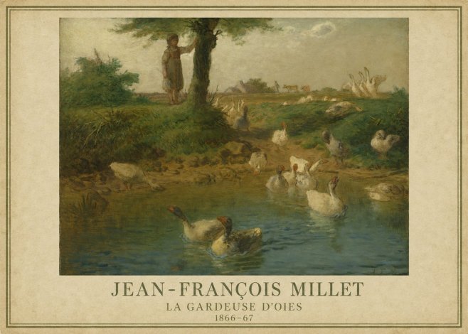 Jean-François Millet La Gardeuse D'oies No1 - Affiche