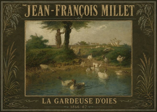 Jean-François Millet La Gardeuse D'oies No4 - Affiche