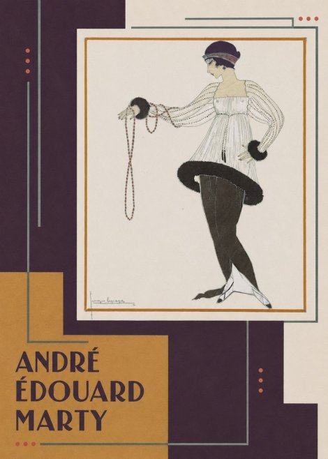 André Édouard Marty Elegant Woman with Pearl Necklace No5 - Affiche