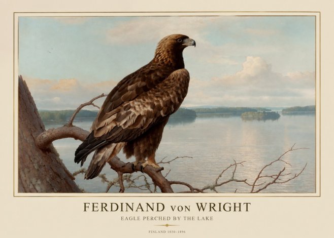 Ferdinand von Wright Eagle Perched by the Lake No1 - Affiche
