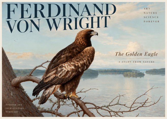 Ferdinand von Wright Eagle Perched by the Lake No3 - Affiche