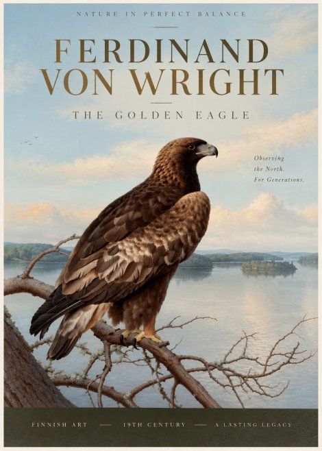 Ferdinand von Wright Eagle Perched by the Lake No4 - Affiche