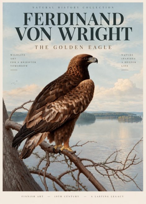 Ferdinand von Wright Eagle Perched by the Lake No6 - Affiche