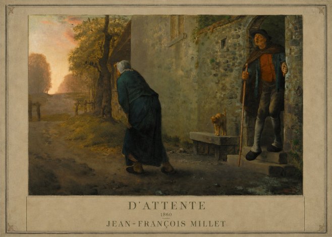 Jean-François Millet D'attente No1 - Affiche