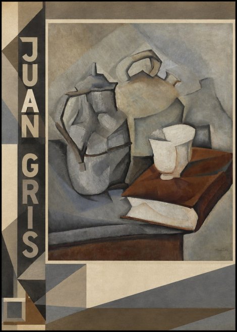 Juan Gris Still Life with Book and Vessels No2 - Affiche