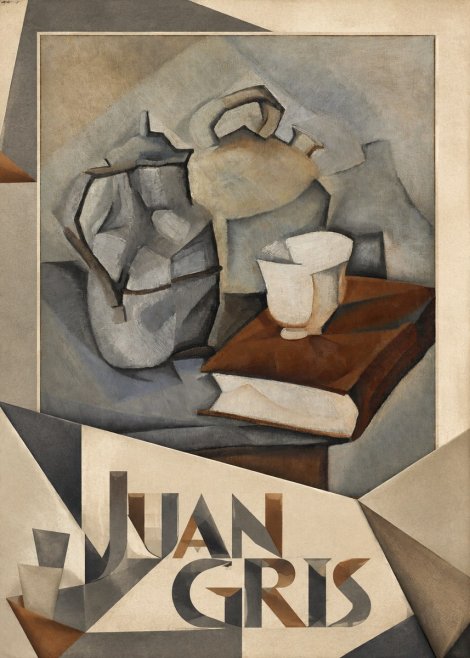 Juan Gris Still Life with Book and Vessels No6 - Affiche