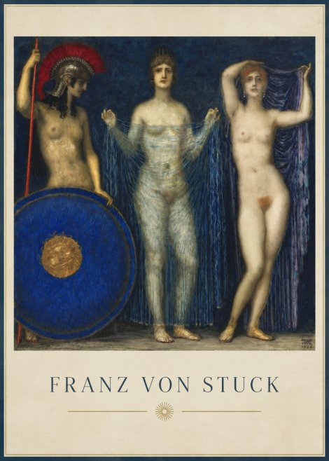 Franz von Stuck The Three Nudes No2 - Affiche