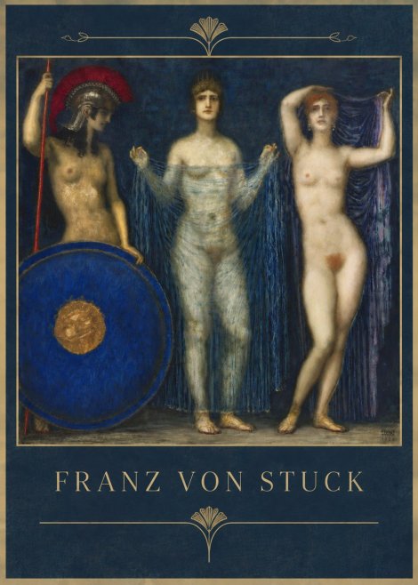 Franz von Stuck The Three Nudes No5 - Affiche