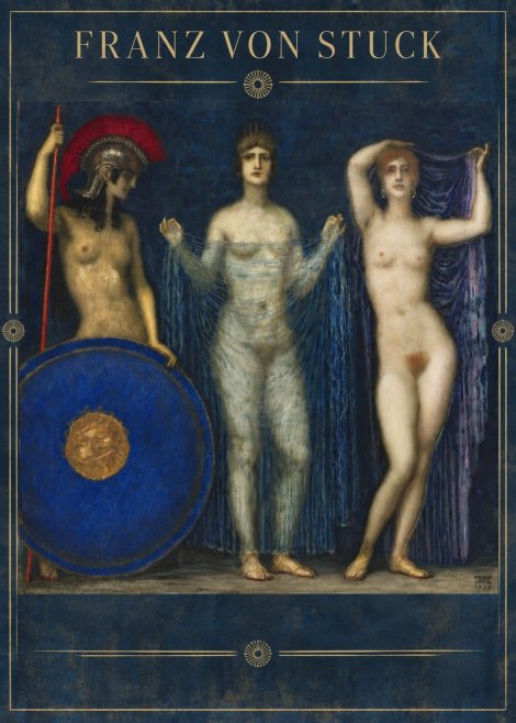 Franz von Stuck The Three Nudes No6 - Affiche