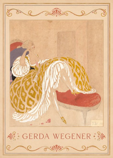 Gerda Wegener Woman in Yellow Dress No2 - Affiche