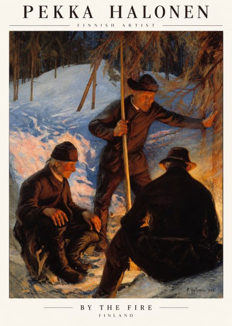 Pekka Halonen By the Fire No1 - Affiche