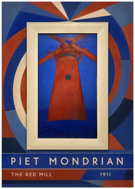 Piet Mondrian The Red Mill No6 - Affiche