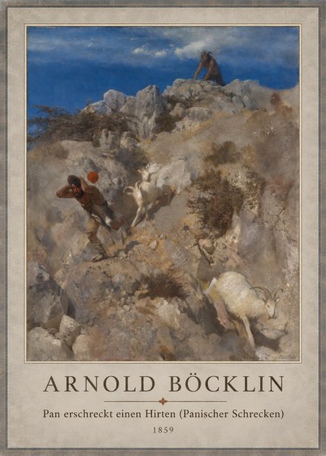 Arnold Böcklin Pan Erschreckt Einen Hirten (Panischer Schrecken) No1 - Affiche
