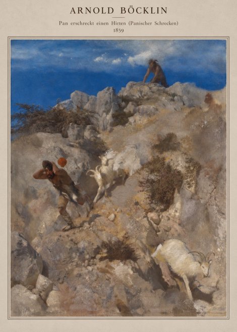 Arnold Böcklin Pan Erschreckt Einen Hirten (Panischer Schrecken) No4 - Affiche