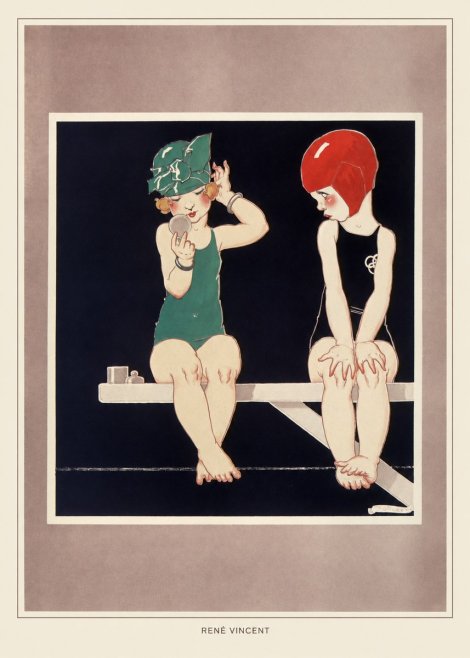 René Vincent At the Poolside No4 - Affiche