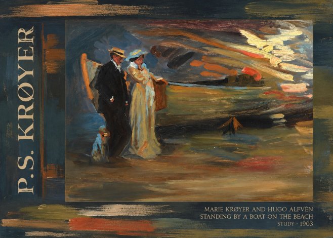 P.S. Krøyer Marie Krøyer and Hugo Alfvén Standing by a Boat on the Beach - Study · 1903 No2 - Affiche