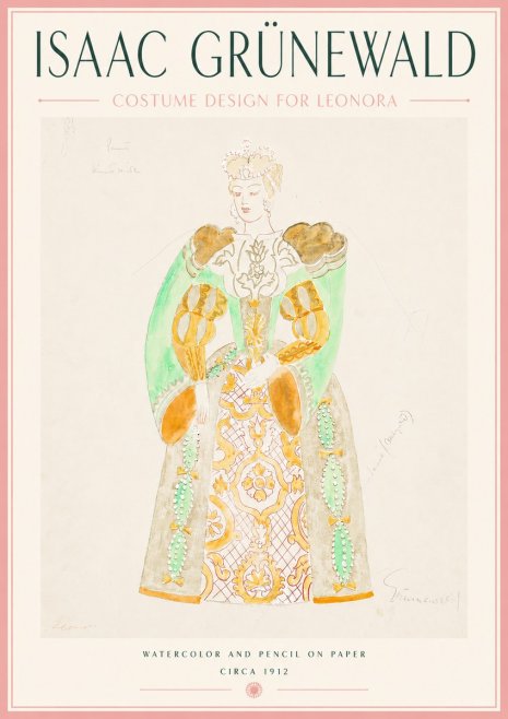 Isaac Grünewald Costume Design for Leonora No5 - Affiche