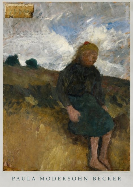 Paula Modersohn-Becker Seated Girl in the Moor No6 - Affiche