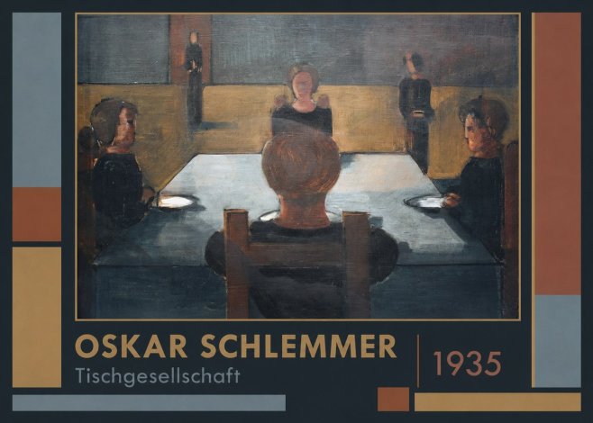 Oskar Schlemmer Tischgesellschaft No1 - Affiche