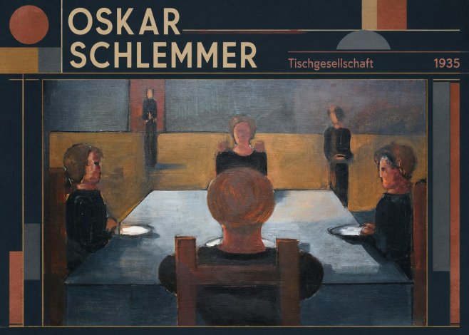 Oskar Schlemmer Tischgesellschaft No3 - Affiche