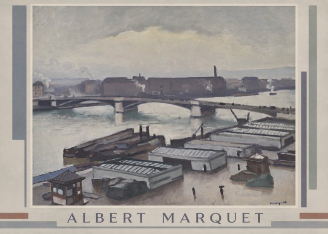 Albert Marquet River Scene, Paris No1 - Affiche
