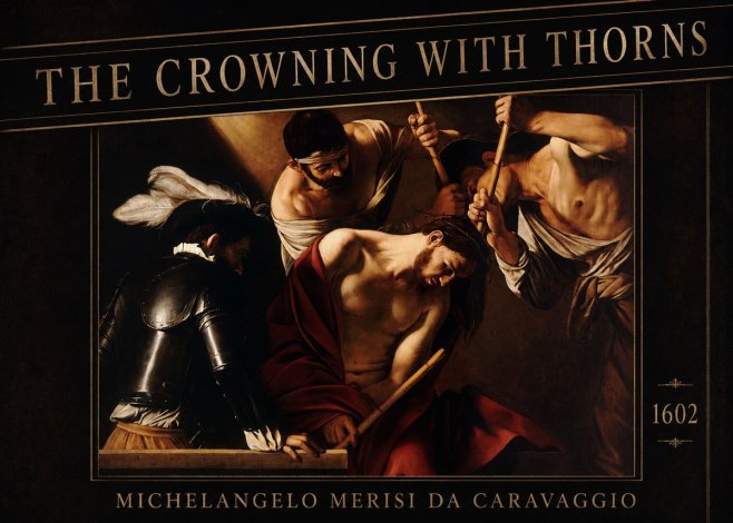 Michelangelo Merisi da Caravaggio The Crowning with Thorns II No2 - Affiche