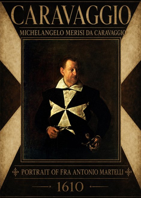 Michelangelo Merisi da Caravaggio Portrait of Fra Antonio Martelli No6 - Affiche