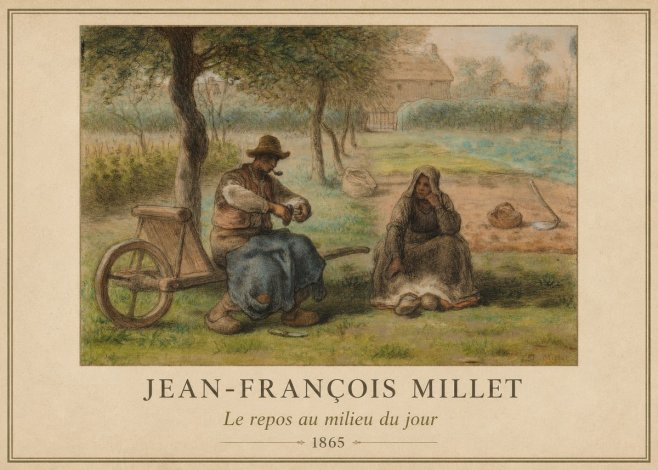 Jean-François Millet Le Repos Au Milieu Du Jour No1 - Affiche