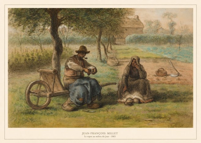 Jean-François Millet Le Repos Au Milieu Du Jour No5 - Affiche