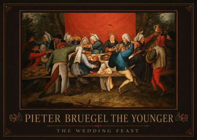 Pieter Bruegel The Wedding Feast No1 - Affiche