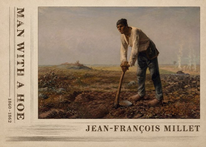 Jean-François Millet Man with a Hoe No2 - Affiche