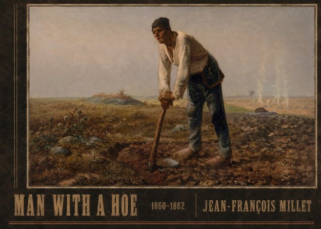 Jean-François Millet Man with a Hoe No3 - Affiche